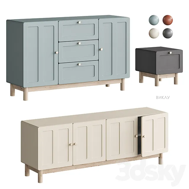 Vikla cabinet Divan.ru set2 3D Model