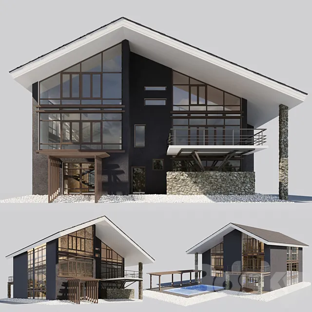 Villa with pool. 3D Model