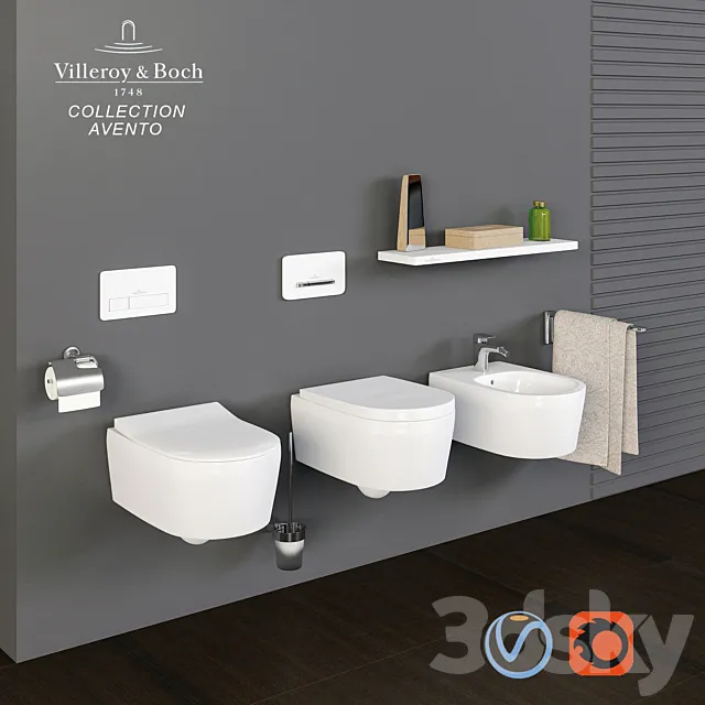 Villeroy & Boch collection Avento toilet bowl bidet 3D Model