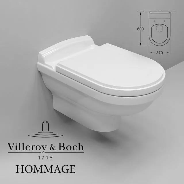 Villeroy & Boch Hommage toilet suspended 3D Model Villeroy & Boch Hommage toilet suspended 3D Model