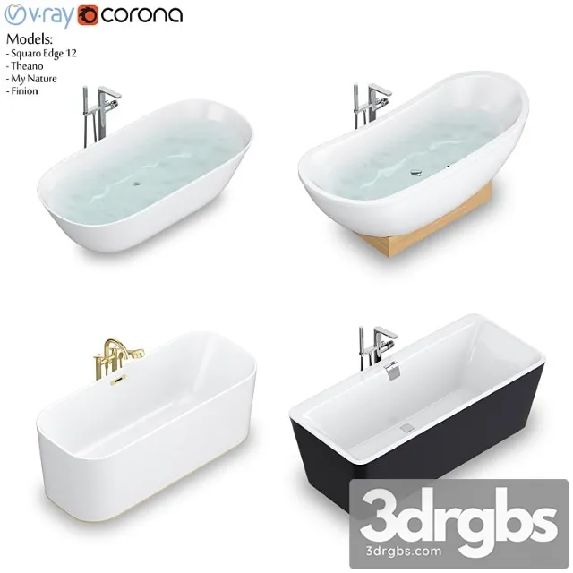 Villeroy Boch Set 57 Freestanding Set Finion Theano Squaro Edge 12 My Nature 3D Model Download