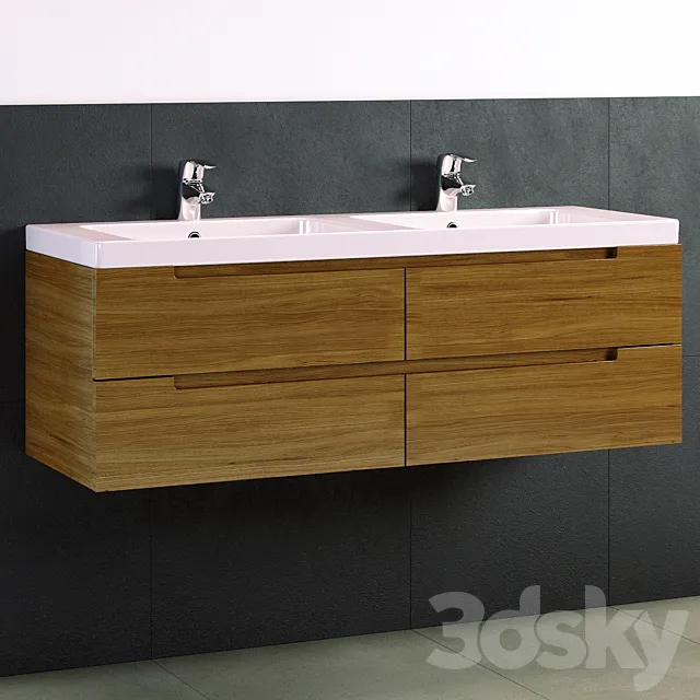 Villeroy & Bosh double bowl washbasin 3DModel Villeroy & Bosh double bowl washbasin 3DModel