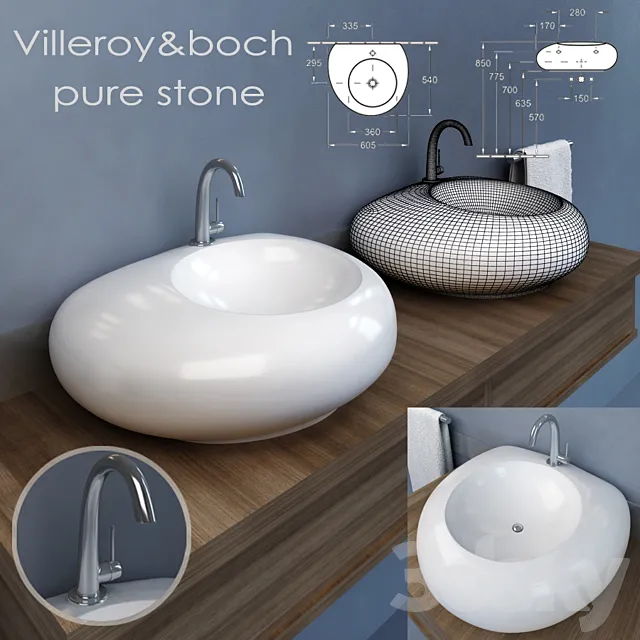 Villeroy&boch pure stone 3D Model Villeroy&boch pure stone 3D Model