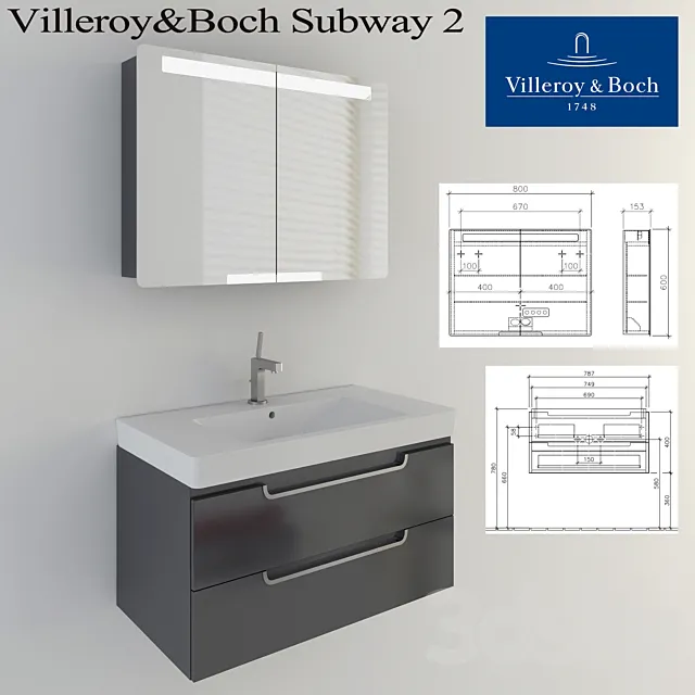 Villeroy&Boch Subway 2.0 3DModel Villeroy&Boch Subway 2.0 3DModel