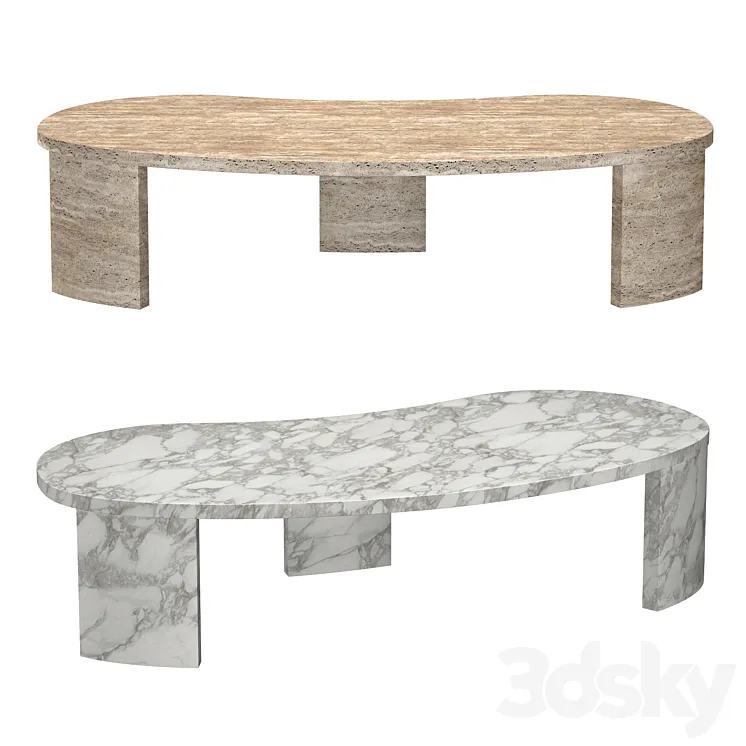 VINCI ITALIAN TRAVERTINE COFFEE TABLE 3D Model Free Download