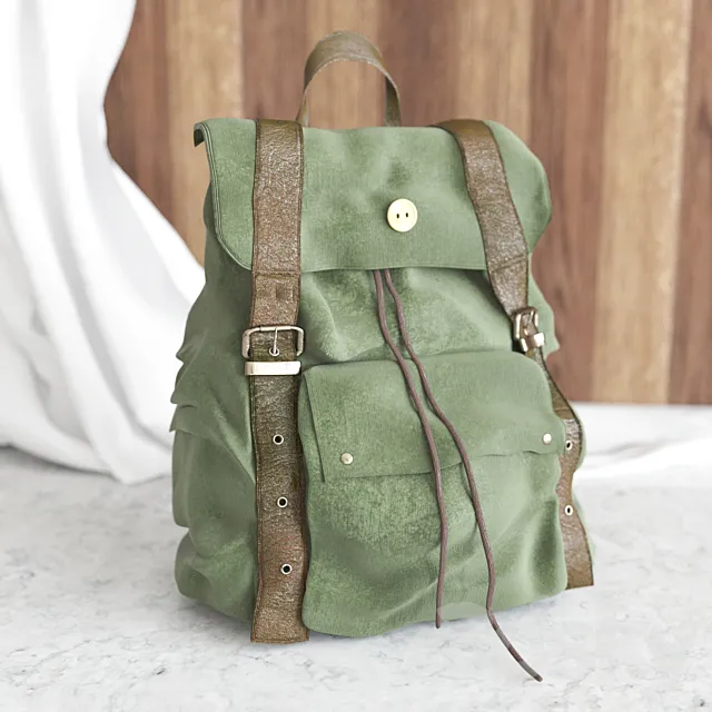 Vintage Backpack 3D Model Vintage Backpack 3D Model