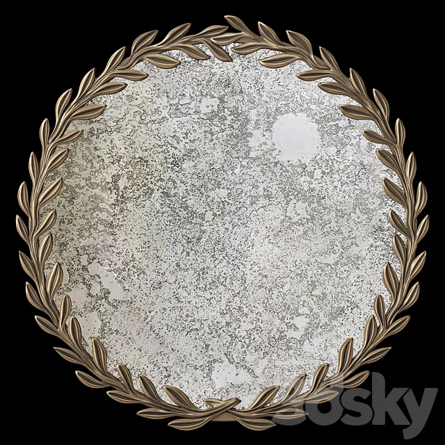 Vintage Brass Wreath Mirror Eichholtz Duras 3D Model
