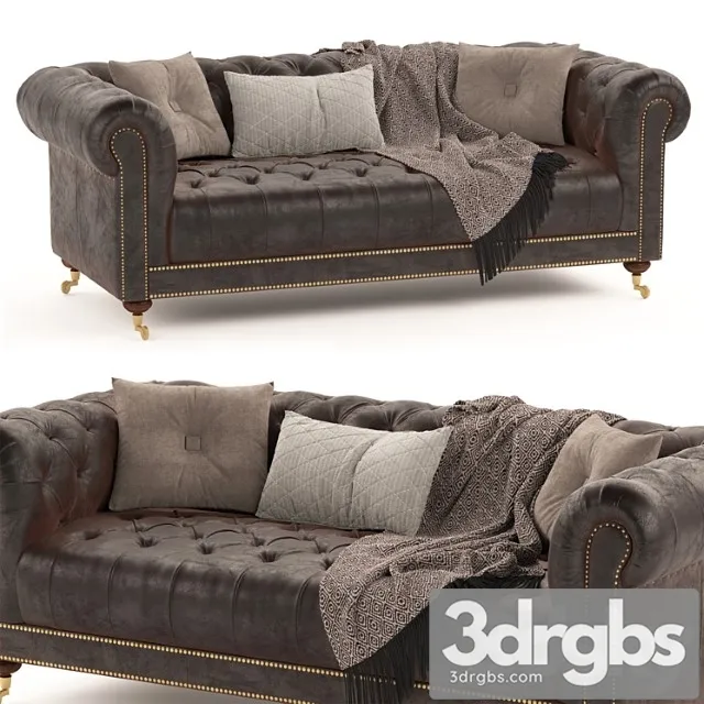 Vintage chesterfield brown leather