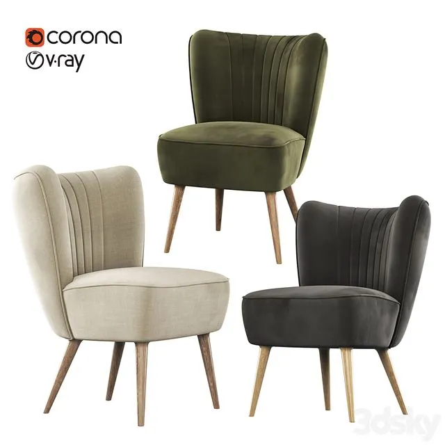 Vintage Cocktail Armchair 3D Model