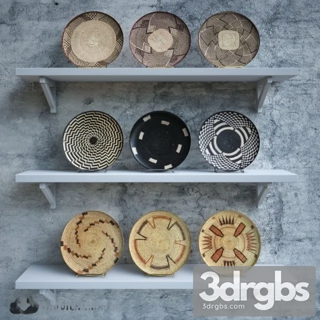 Vintage Deco Plates 3D Model Download