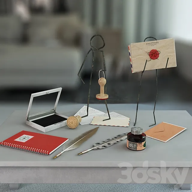 Vintage Decor Set 3D Model Vintage Decor Set 3D Model