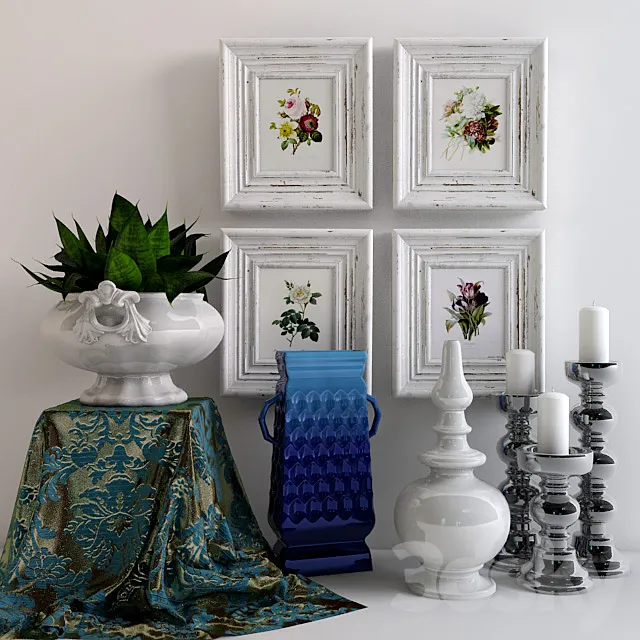 Vintage decorative set. 3D Model