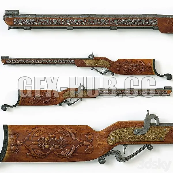 Vintage Decorative Shotgun 3D Model