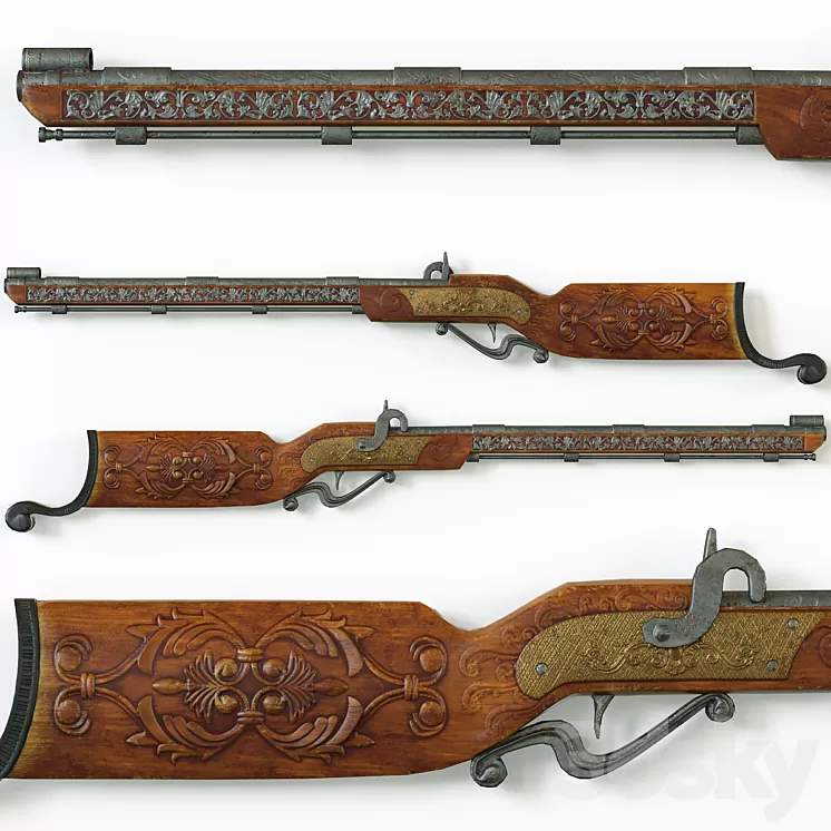 Vintage decorative shotgun 3D Model