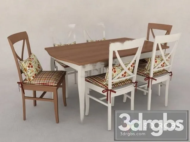 Vintage Dinning Table 3D Model Download