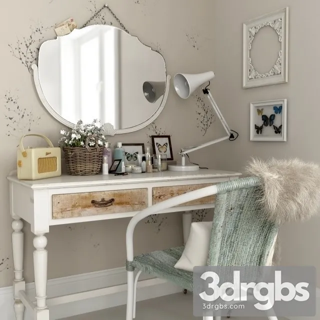 Vintage Dressing Table 3D Model Download
