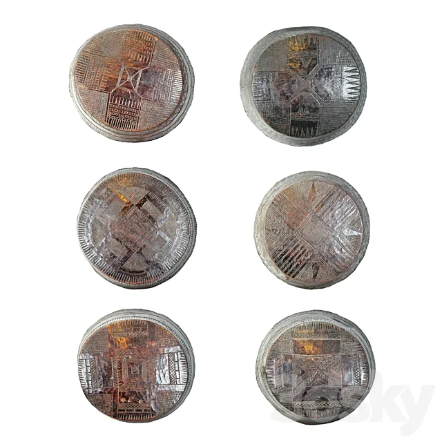 Vintage Ethiopian Split Bowls 3DModel