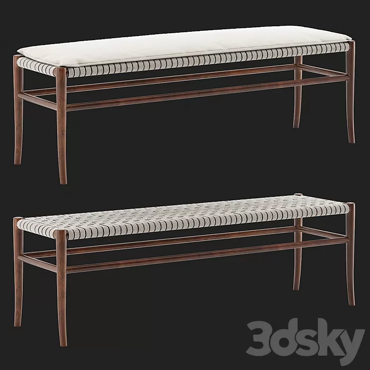 Vintage Folding Rope Bench 3D Model Vintage Folding Rope Bench 3D Model