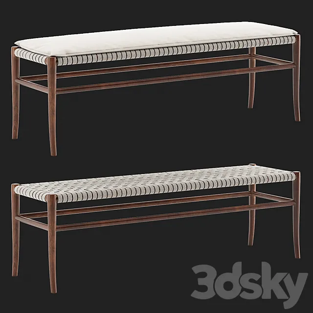 Vintage Folding Rope Bench 3DModel