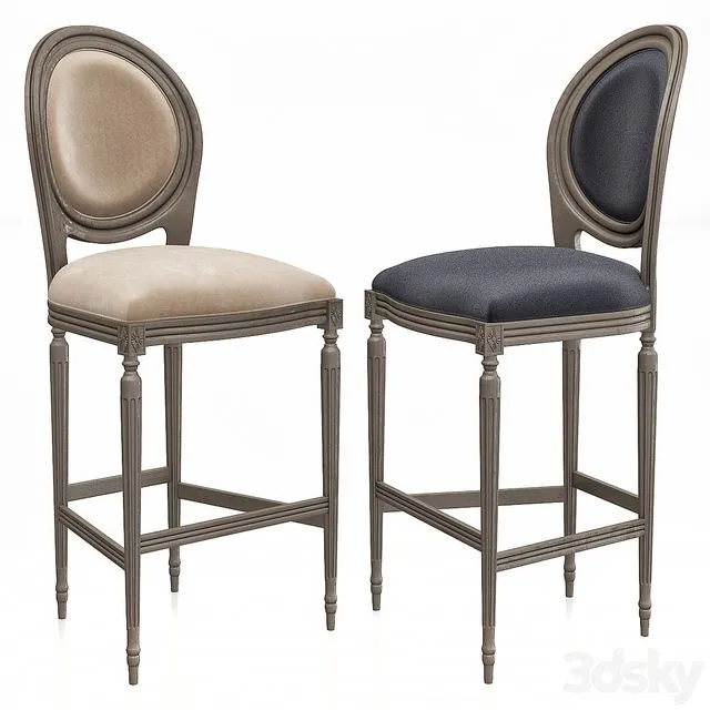 Vintage French Round Collection RH 3D Model Vintage French Round Collection RH 3D Model