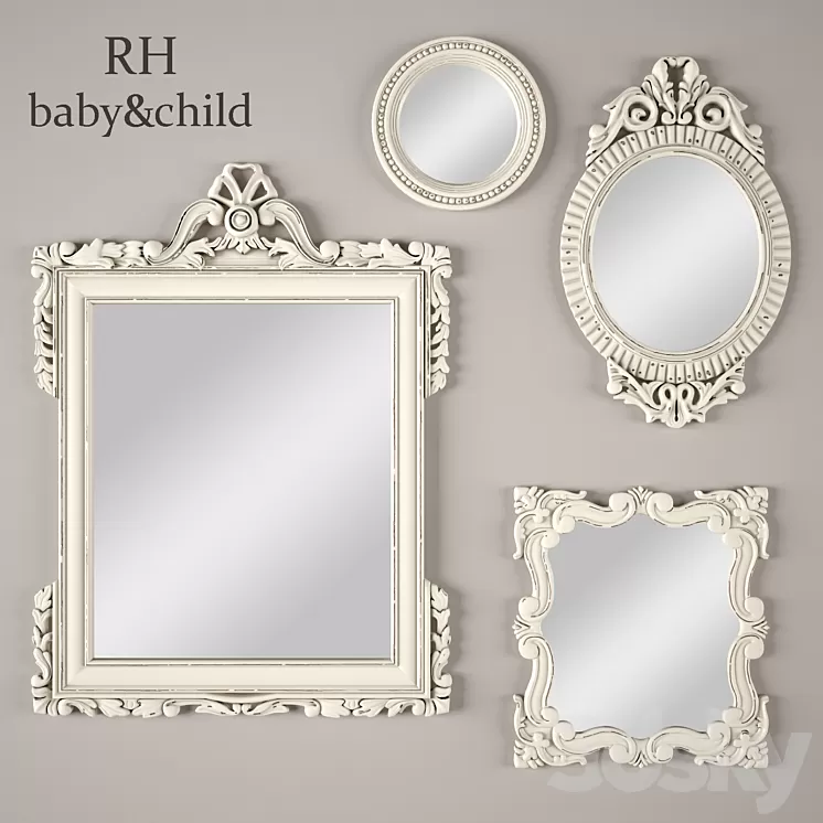 VINTAGE HAND-CARVED MIRRORS 3D Model