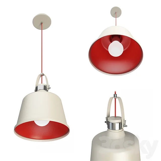 Vintage Lacreu Pendant Lamp 3D Model Vintage Lacreu Pendant Lamp 3D Model