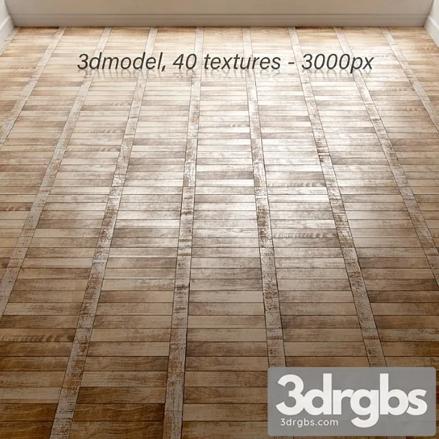 Vintage linear parquet 3D Model Download
