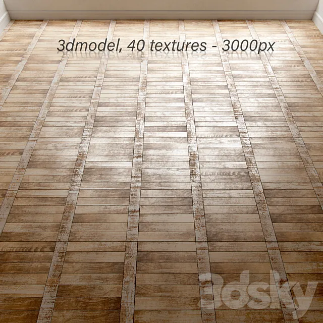 Vintage linear parquet 3D Model