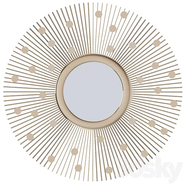 Vintage mirror Soleil 3DModel - 3DSKY Decor Helper