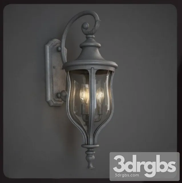 Vintage Outdoor Iron Wall Lantern 3D Model Download