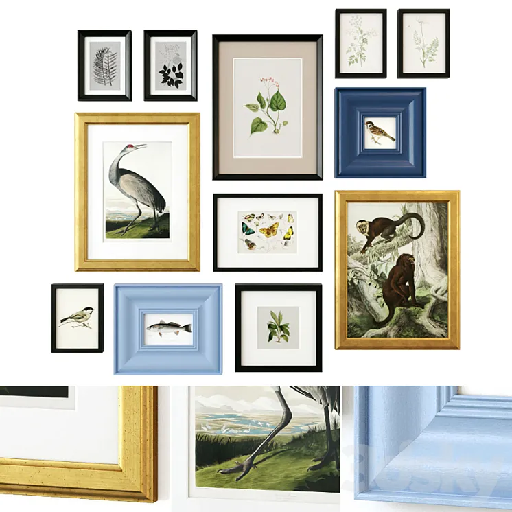 Vintage paintings 3D Model Free Download