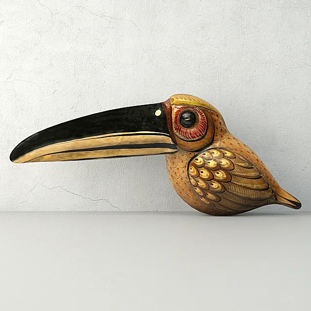 Vintage Paper Mache Tucan 3D Model Vintage Paper Mache Tucan 3D Model