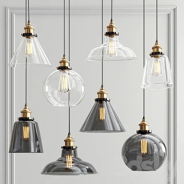 Vintage Pendant Light Collection 3D Model Vintage Pendant Light Collection 3D Model