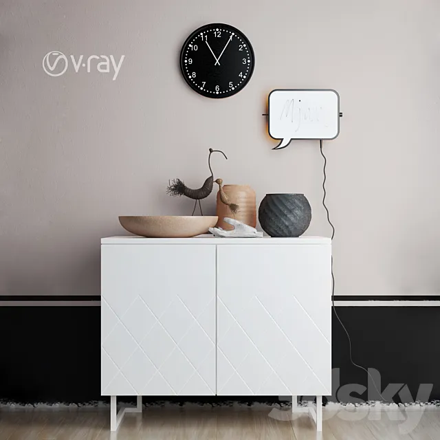 Vintage pink decor trend 3D Model Vintage pink decor trend 3D Model