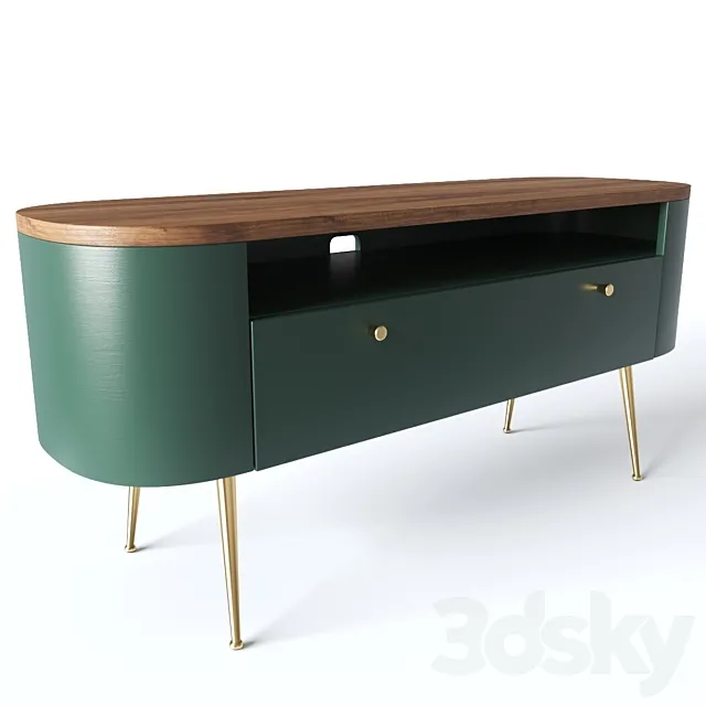 Vintage TV stand TOPIM LaRedoute 3D Model Vintage TV stand TOPIM LaRedoute 3D Model