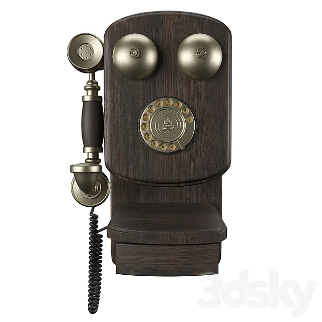Vintage wall phone 3D Model