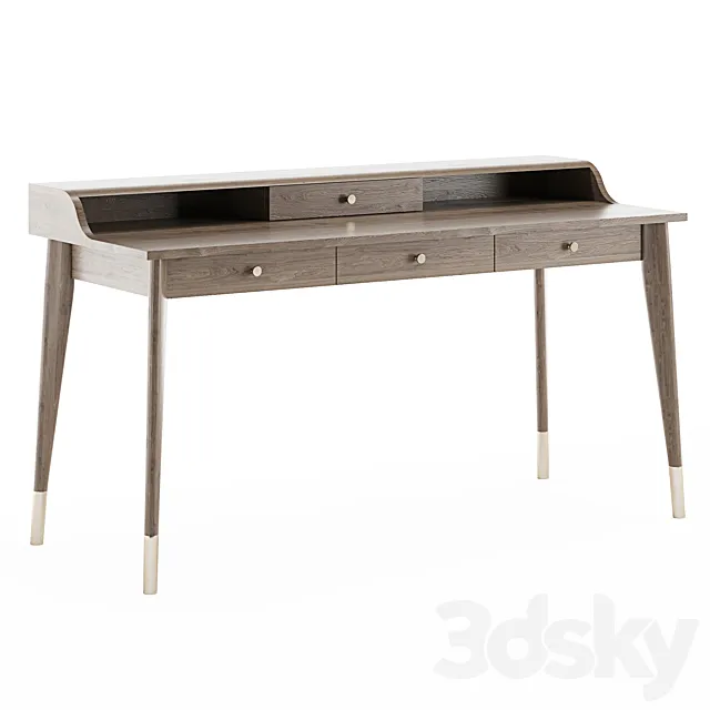 Vintage wood Working Table 3D Model