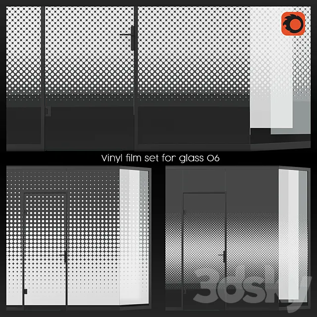 Vinyl film set for glass 06 3D Model