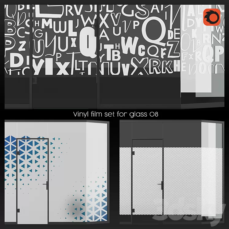 Vinyl film set for glass 08 3D Model Free Download