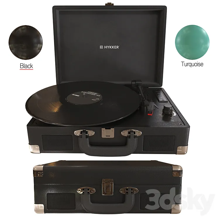 Vinyl player Hykker_two colors 3D Model Free Download