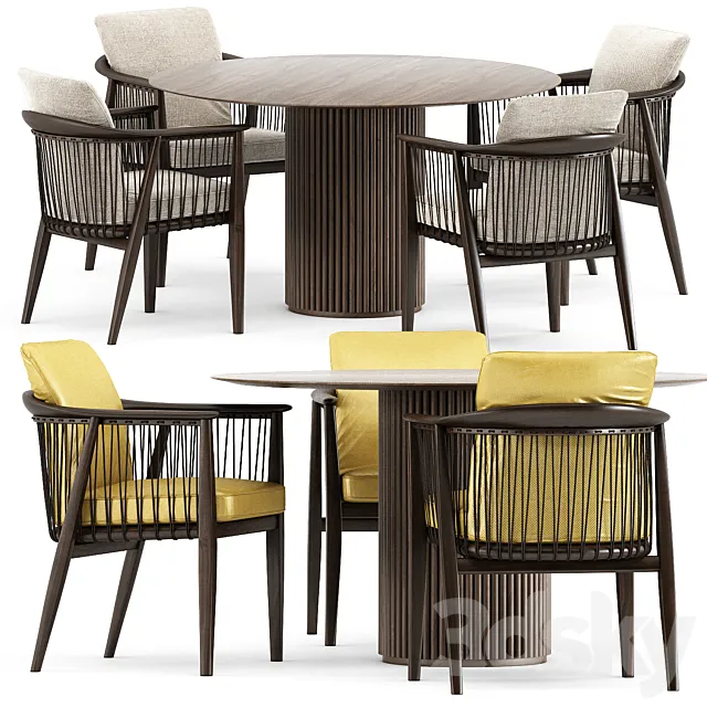 VIOLA CHAIR by Poltrona Frau and PALAIS ROYAL by ASPLUND 3D Model