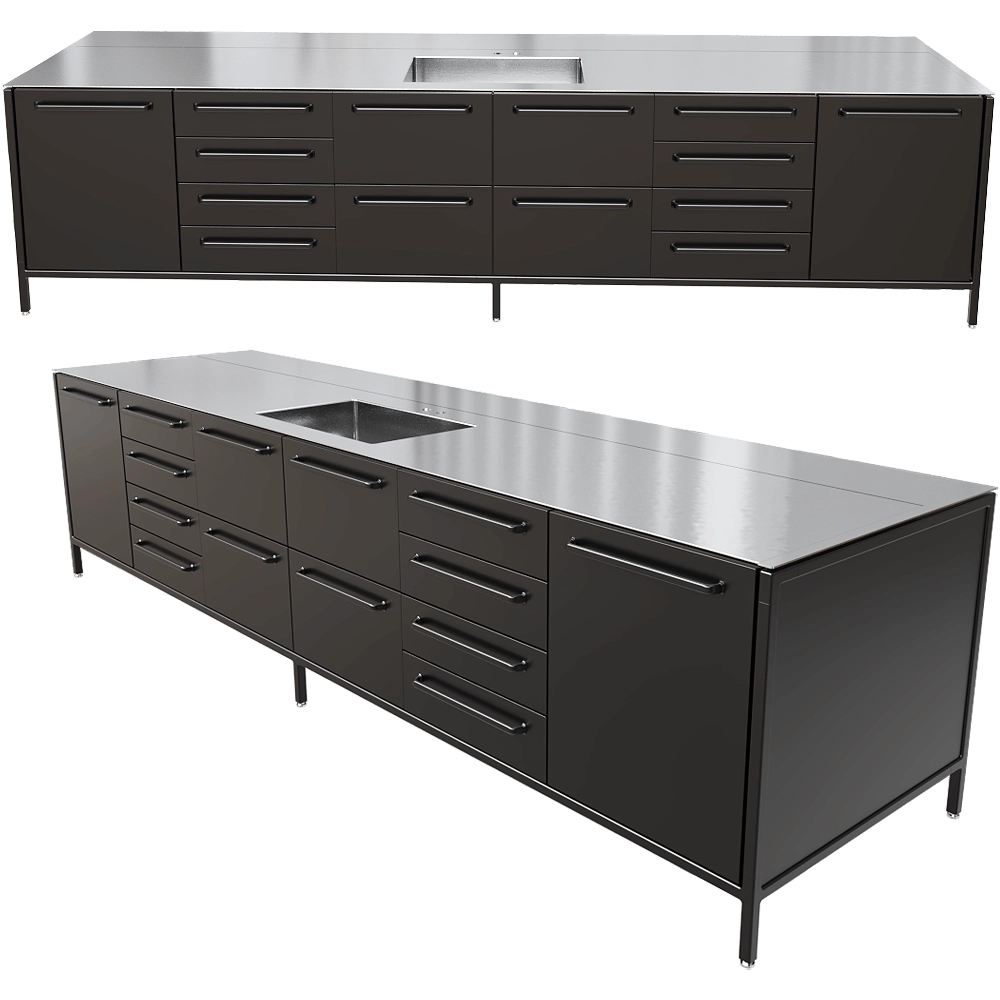 Vipp – Kitchen Vipp V1 Island w. seat module 3D Model