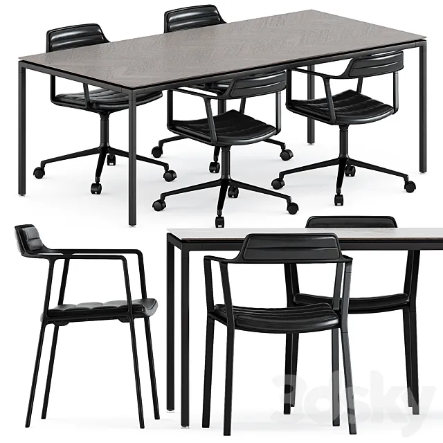 Vipp451 and Vipp452 Chairs and and Vipp table medium by Vipp 3D Model Vipp451 and Vipp452 Chairs and and Vipp table medium by Vipp 3D Model