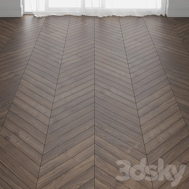 Virginia Walnut Parquet Floor in 3 types 3D Model