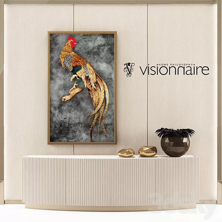 Visionnaire arts set – Rooster and Augustus curved cabinet 3D Model