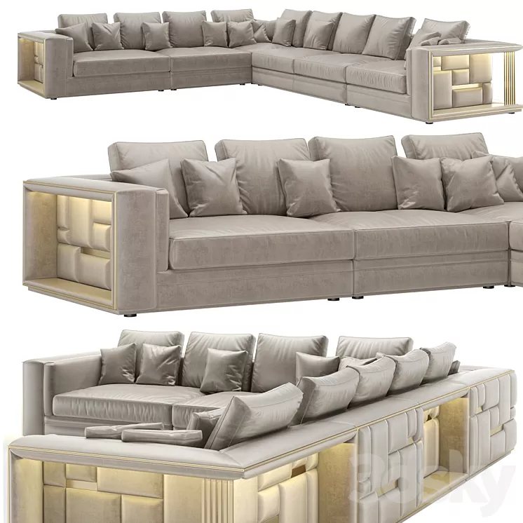 Visionnaire Babylon Rack sofa 3D Model Free Download
