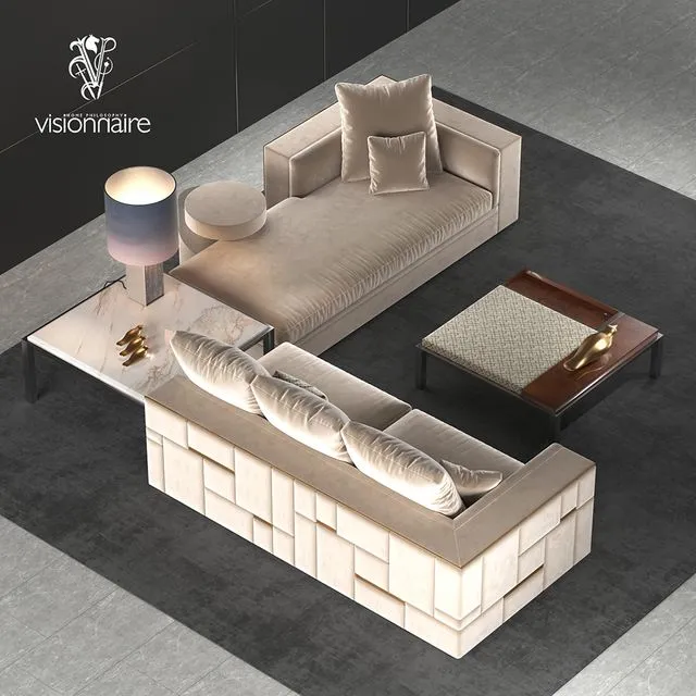 Visionnaire Babylon sofa set 3D Model Visionnaire Babylon sofa set 3D Model
