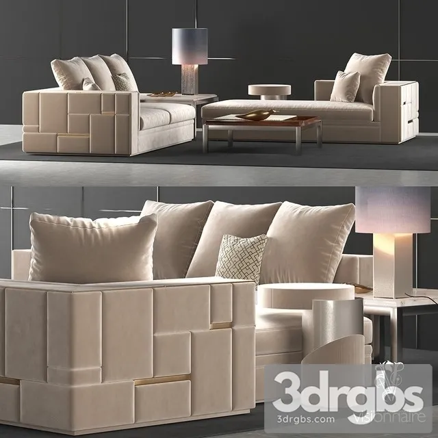 Visionnaire Babylon sofa set  3D Model Download