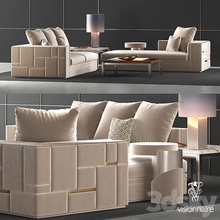 Visionnaire Babylon sofa set 3D Model Visionnaire Babylon sofa set 3D Model