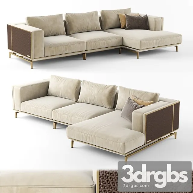 Visionnaire backstage sofa with chaise longue 2 3D Model Download